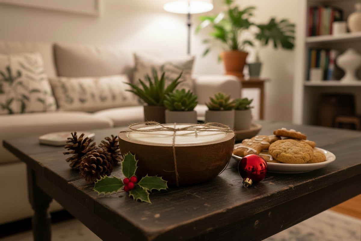 Large Wood Bowl Candle